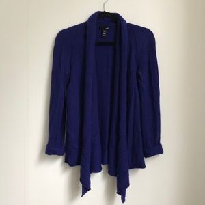 Bloomingdale's AQUA Cashmere Blue Draped Cardigan
